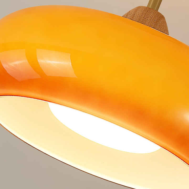 Charlotte Plafonnier Encastré en Verre, Bois, Orange &amp; Blanc - Neutralighting