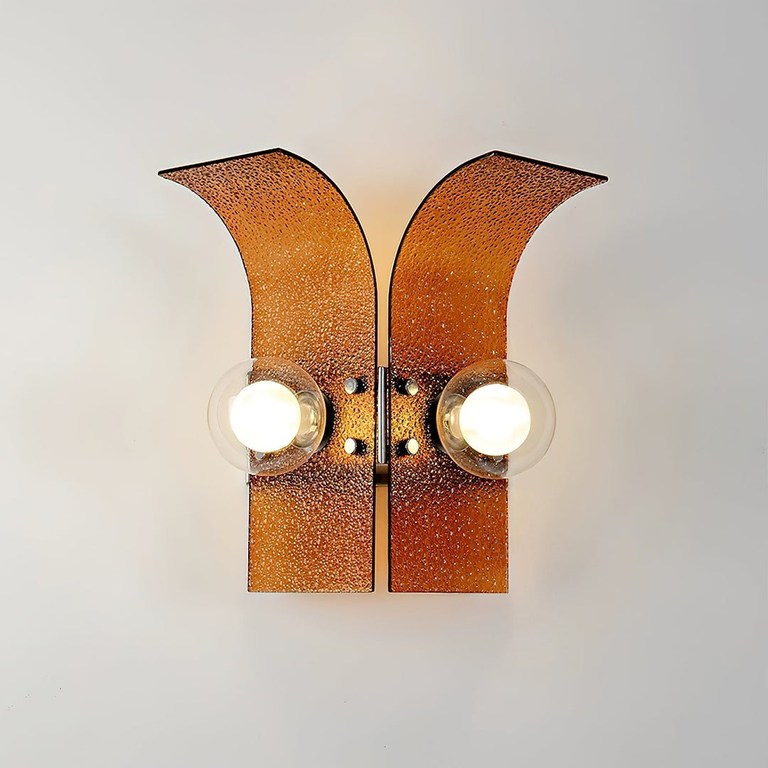 Virelli Applique Murale Panneaux en Verre Texturé Deux Globes Art Déco - Neutralighting