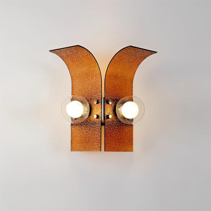 Virelli Applique Murale Panneaux en Verre Texturé Deux Globes Art Déco - Neutralighting