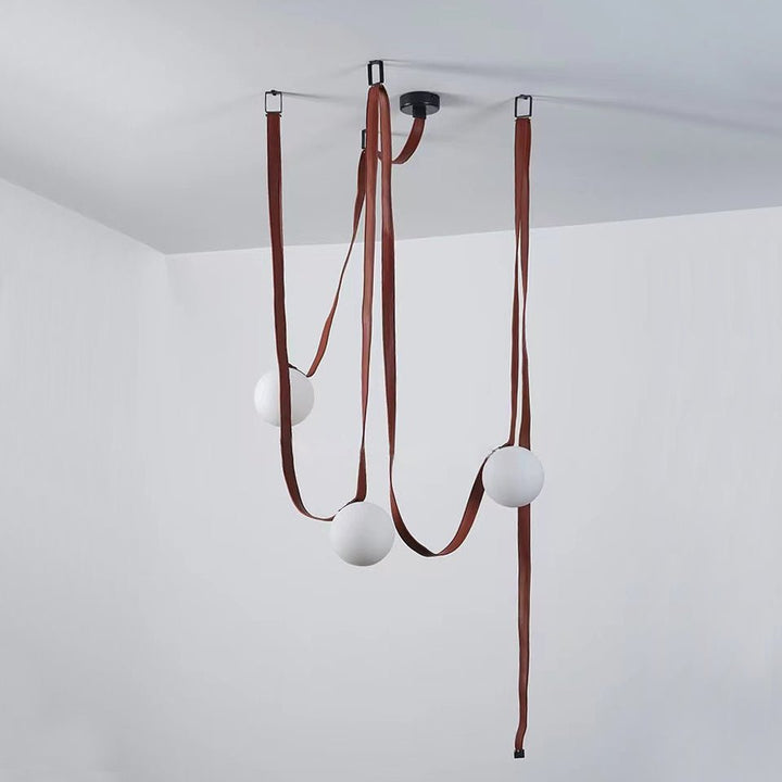 Lustra Suspension en Cuir et Verre - Neutralighting