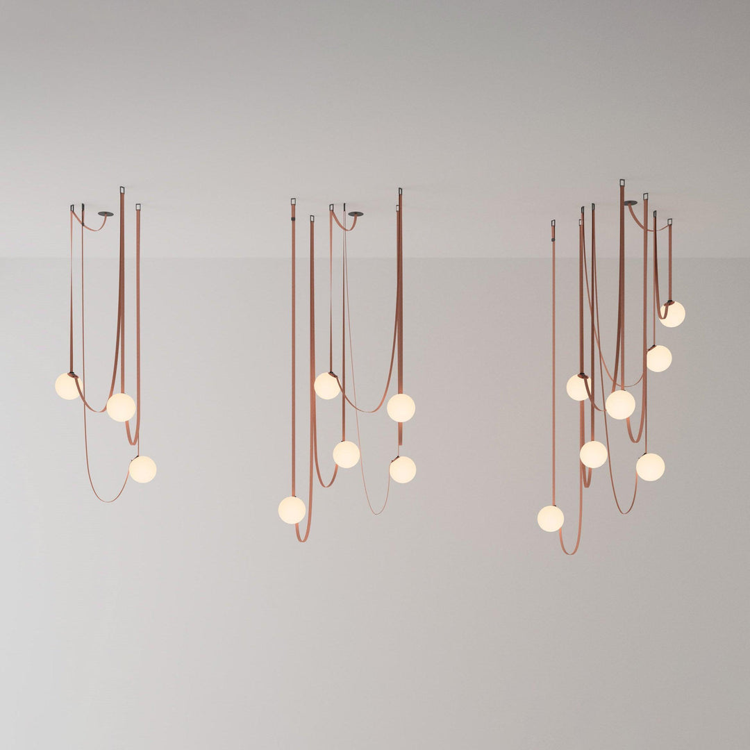 Lustra Suspension en Cuir et Verre - Neutralighting