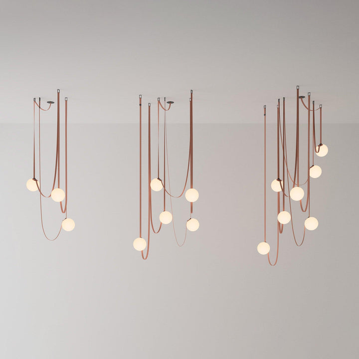 Lustra Suspension en Cuir et Verre - Neutralighting