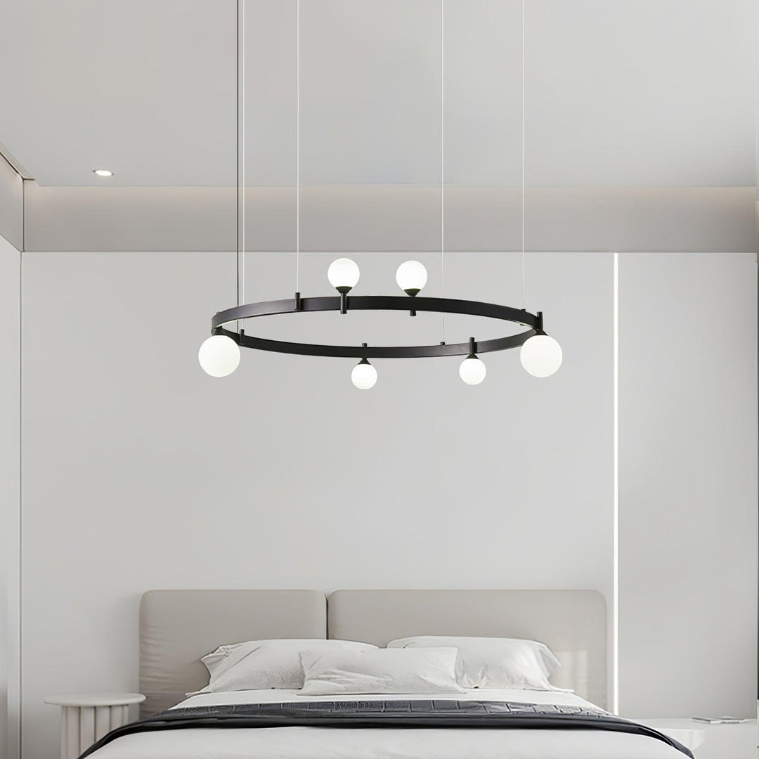 Lustra Suspension Lampe Anneau Noir Rond - Neutralighting