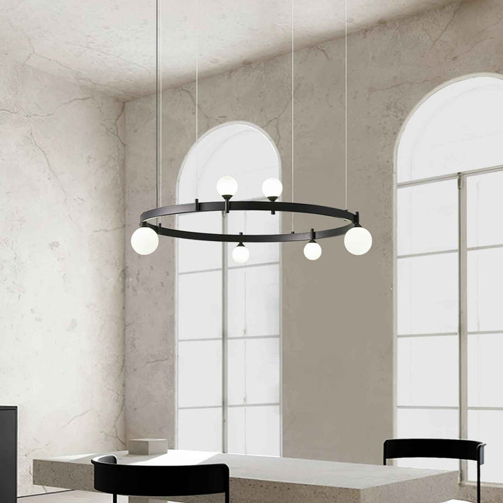 Lustra Suspension Lampe Anneau Noir Rond - Neutralighting