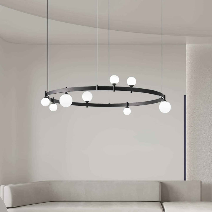 Lustra Suspension Lampe Anneau Noir Rond - Neutralighting