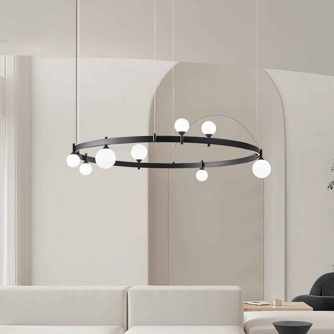 Lustra Suspension Lampe Anneau Noir Rond - Neutralighting