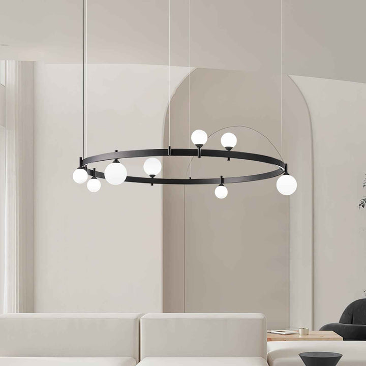 Lustra Suspension Lampe Anneau Noir Rond - Neutralighting