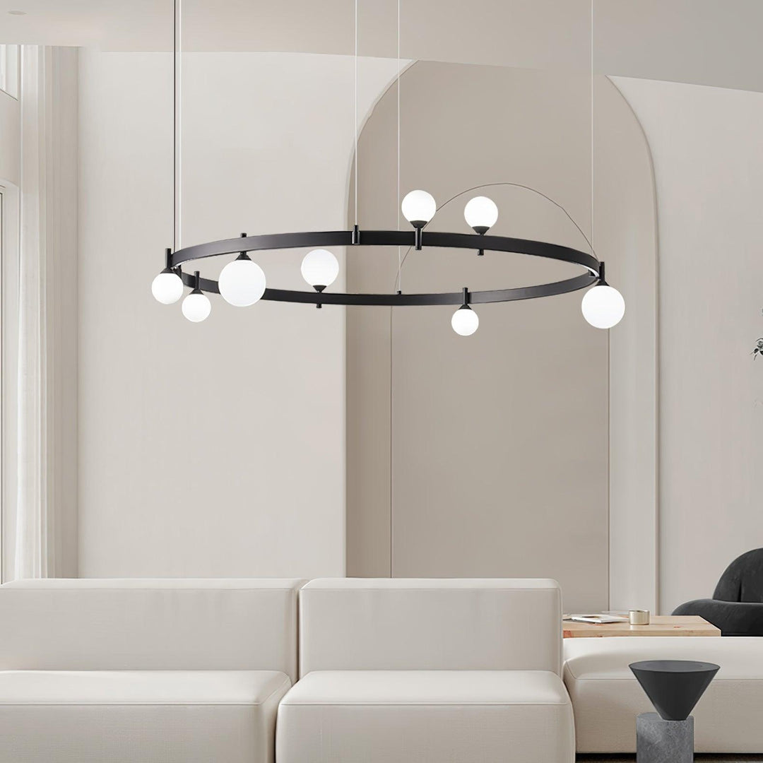Lustra Suspension Lampe Anneau Noir Rond - Neutralighting