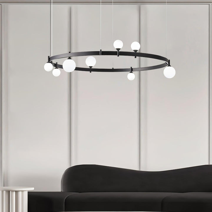 Lustra Suspension Lampe Anneau Noir Rond - Neutralighting