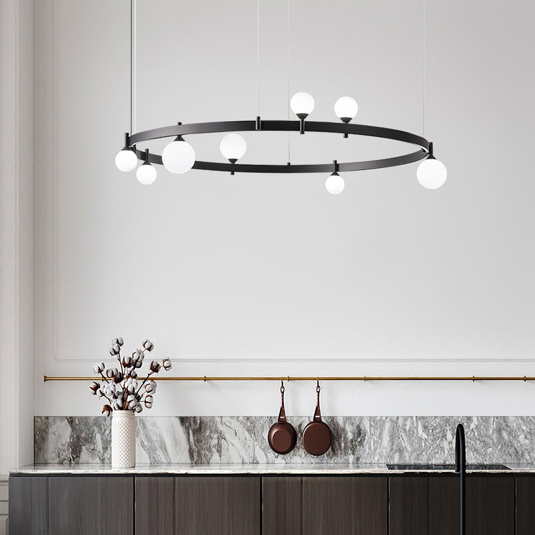 Lustra Suspension Lampe Anneau Noir Rond - Neutralighting