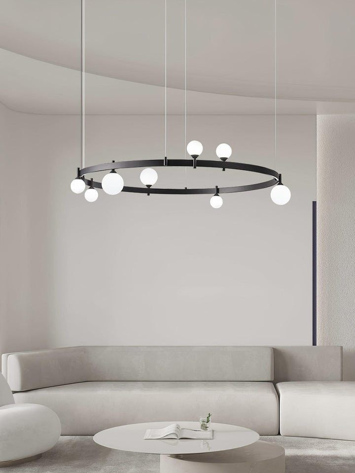Lustra Suspension Lampe Anneau Noir Rond - Neutralighting