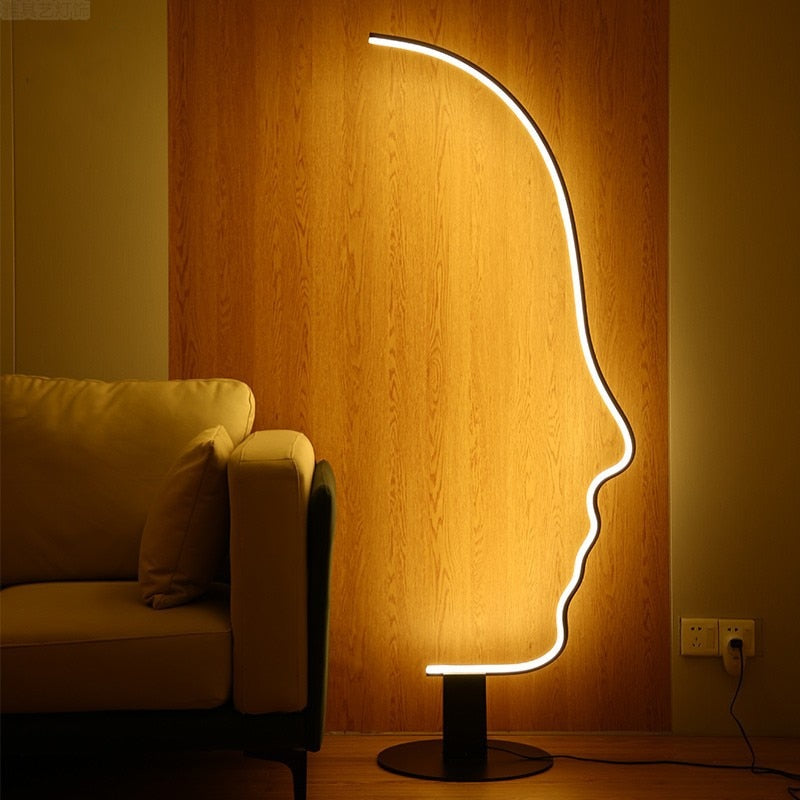 Ray Lampe sur pied Led visage de humain postmoderne pour la chambre - Neutralighting