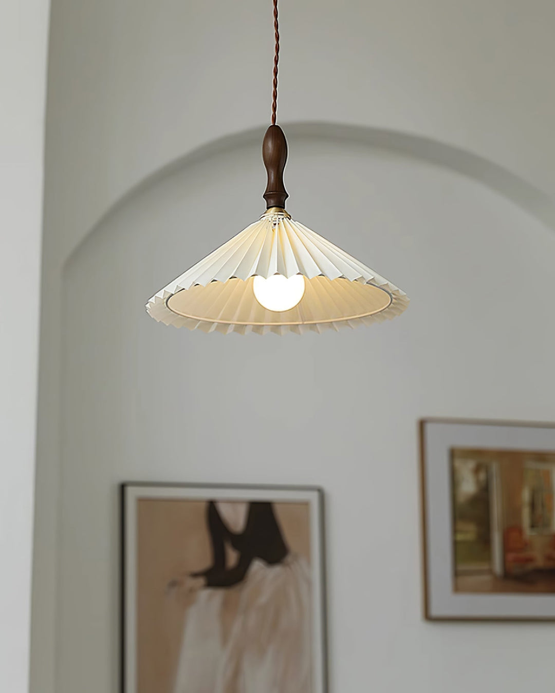 Eldora Lampe Pendante Bois à Brancher Plissé - Neutralighting
