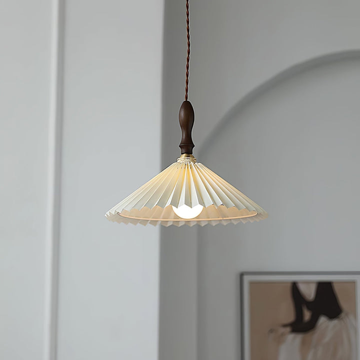 Eldora Lampe Pendante Bois à Brancher Plissé - Neutralighting