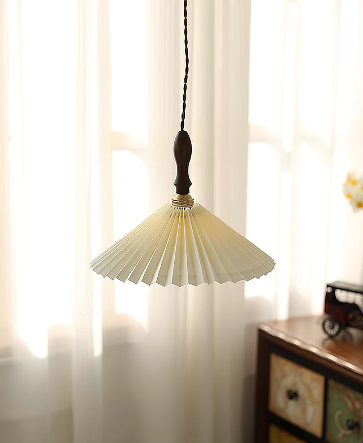 Eldora Lampe Pendante Bois à Brancher Plissé - Neutralighting