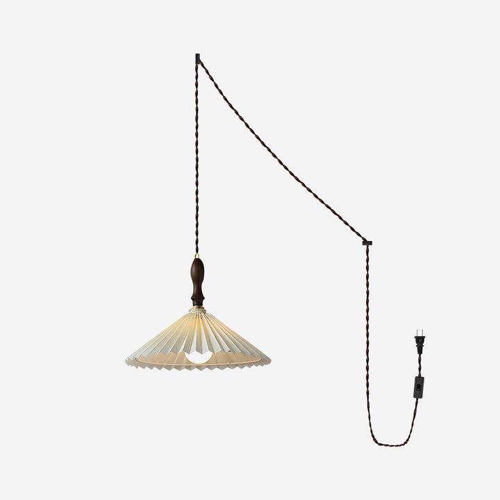 Eldora Lampe Pendante Bois à Brancher Plissé - Neutralighting