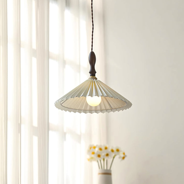 Eldora Lampe Pendante Bois à Brancher Plissé - Neutralighting