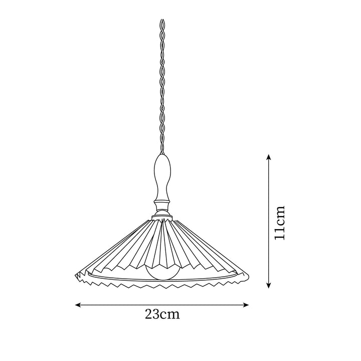 Eldora Lampe Pendante Bois à Brancher Plissé - Neutralighting