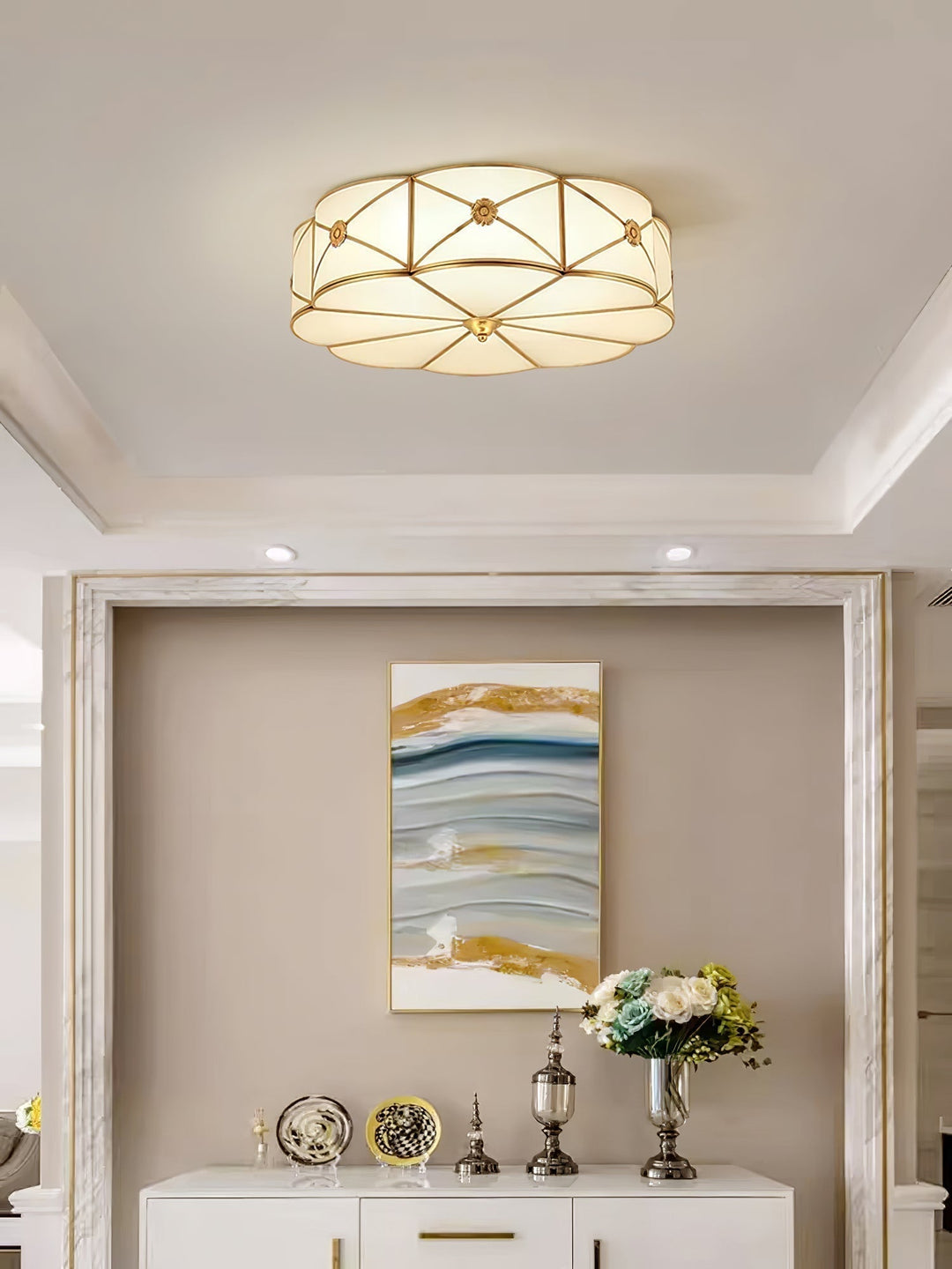 Solara Plafonnier Laiton Coquille Dépoli Classique - Neutralighting