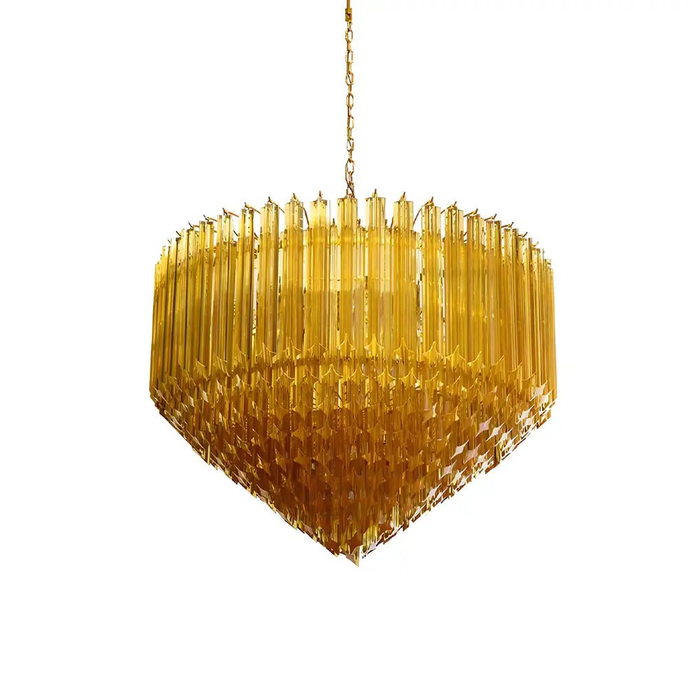 Aurora Lustre Ambre Murano Verre Prisme Grand Art - Neutralighting