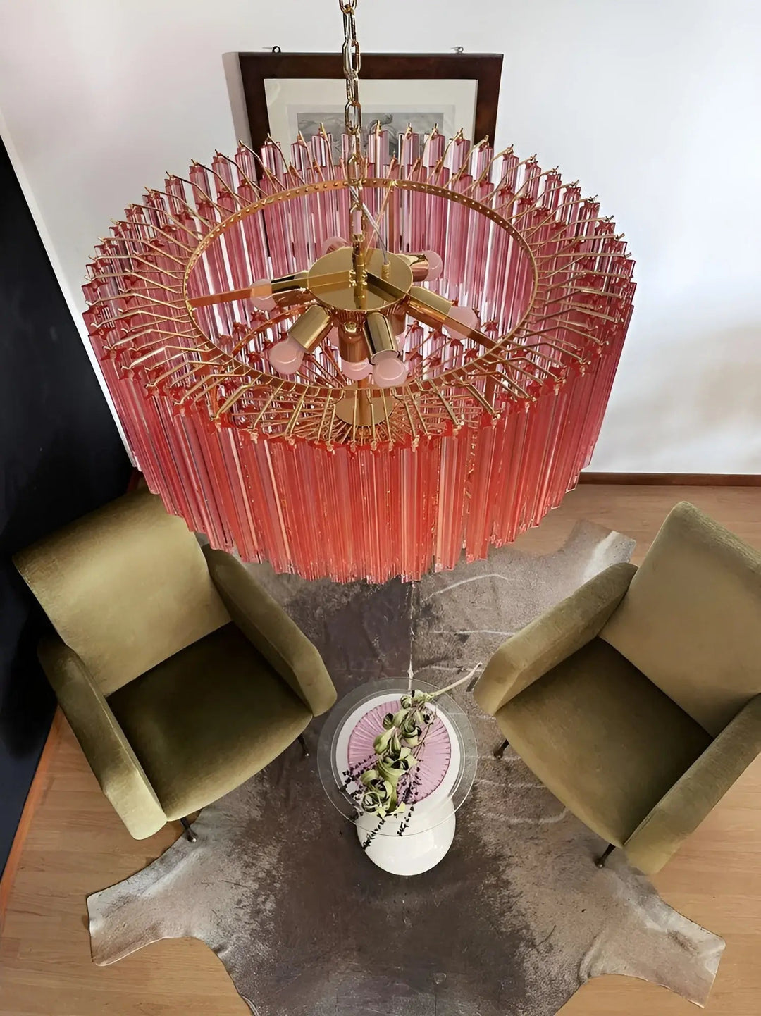 Aurora Lustre Rose Verre Prismes Géométrique - Neutralighting