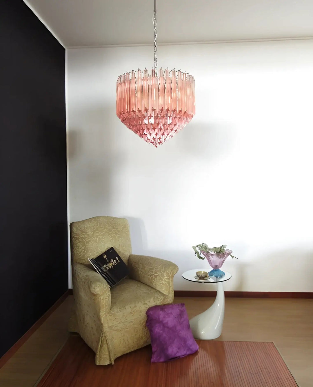 Aurora Lustre Rose Verre Prismes Géométrique - Neutralighting