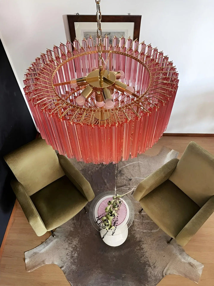 Aurora Lustre Rose Verre Prismes Géométrique - Neutralighting