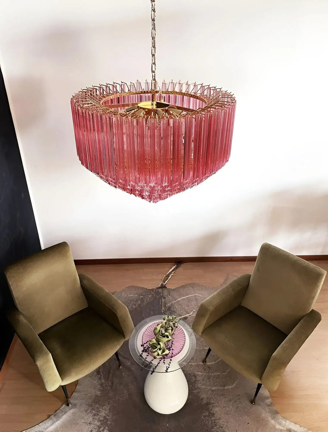 Aurora Lustre Rose Verre Prismes Géométrique - Neutralighting