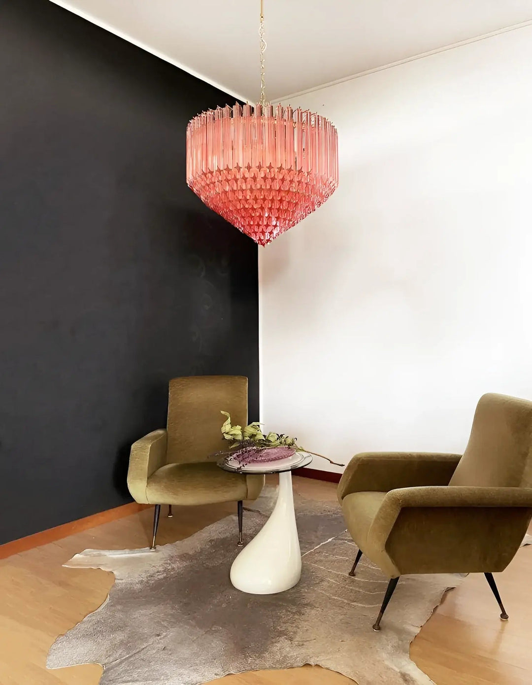 Aurora Lustre Rose Verre Prismes Géométrique - Neutralighting