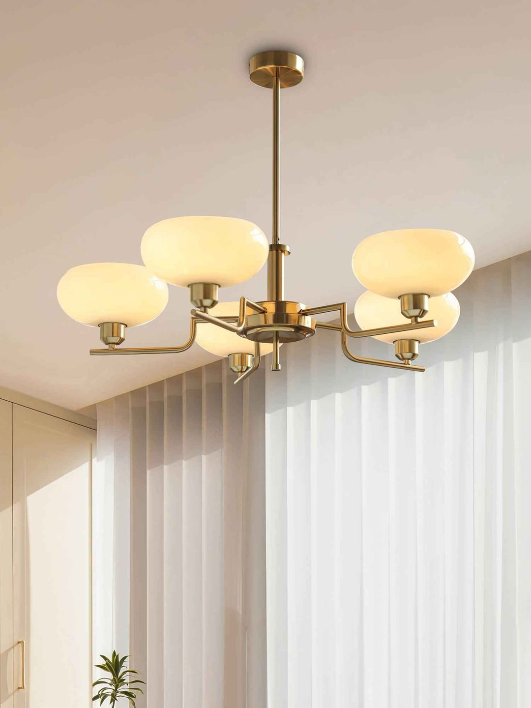 Lustra Suspension en Verre Globe Cadre en Laiton - Neutralighting