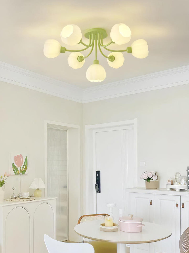 Zenorarae Plafonnier en Verre Matcha Élégant - Neutralighting