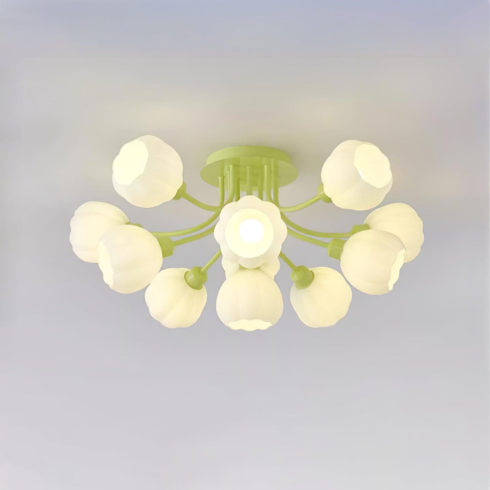 Zenorarae Plafonnier en Verre Matcha Élégant - Neutralighting