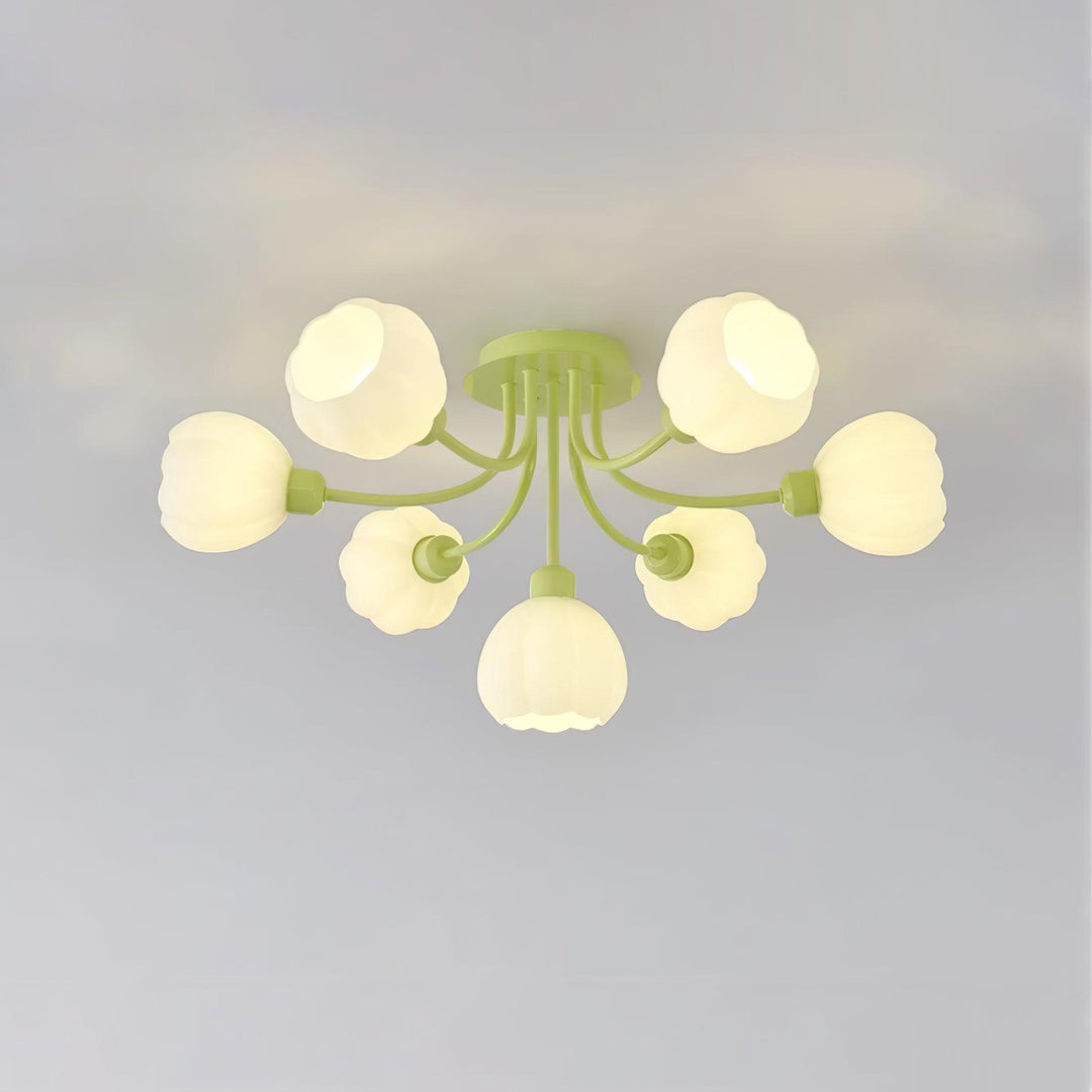 Zenorarae Plafonnier en Verre Matcha Élégant - Neutralighting