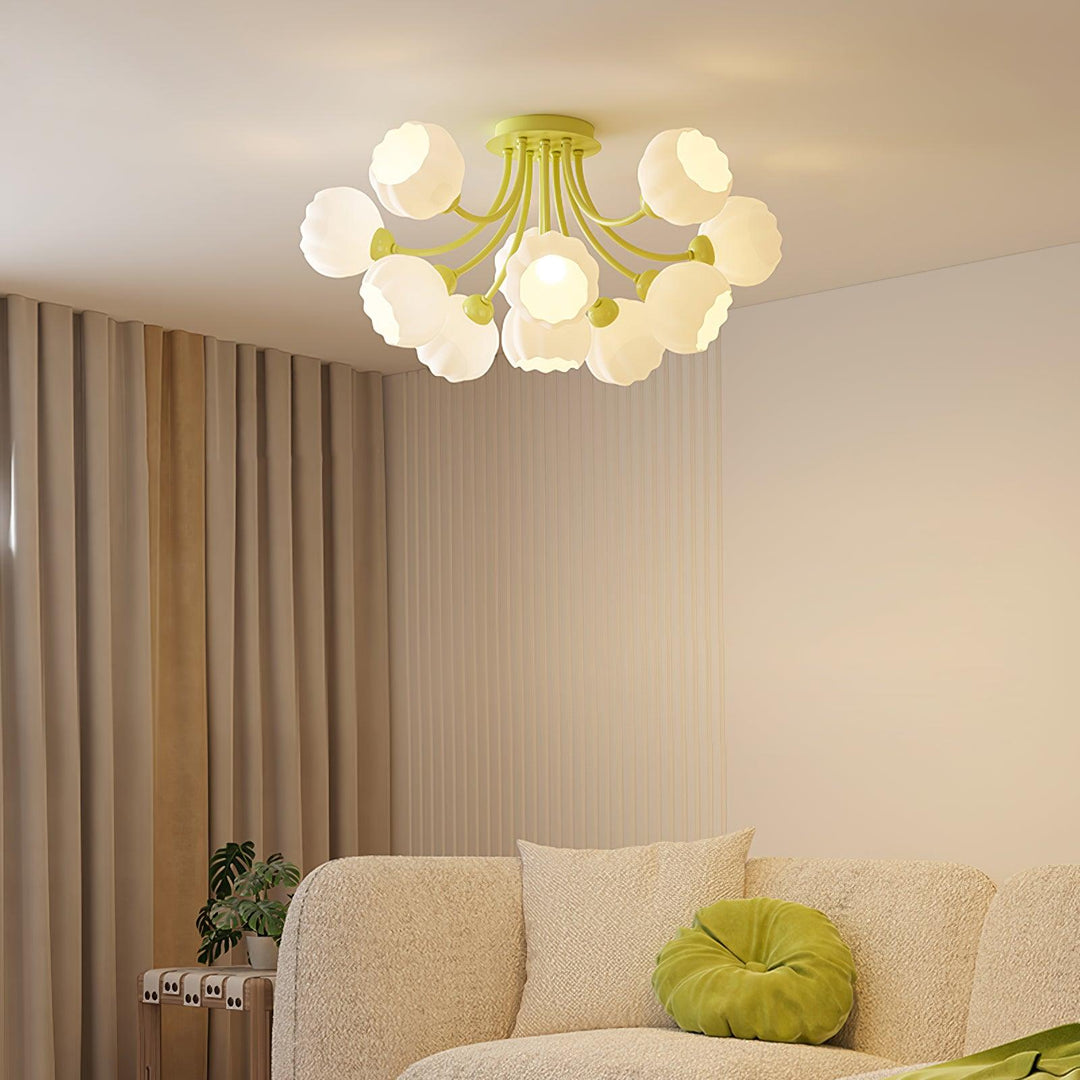 Zenorarae Plafonnier en Verre Matcha Élégant - Neutralighting