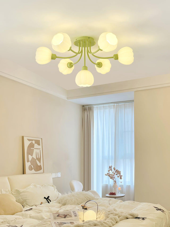 Zenorarae Plafonnier en Verre Matcha Élégant - Neutralighting