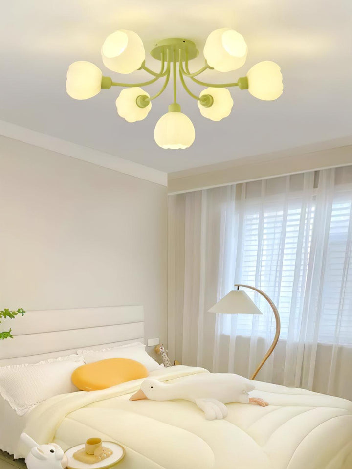Zenorarae Plafonnier en Verre Matcha Élégant - Neutralighting