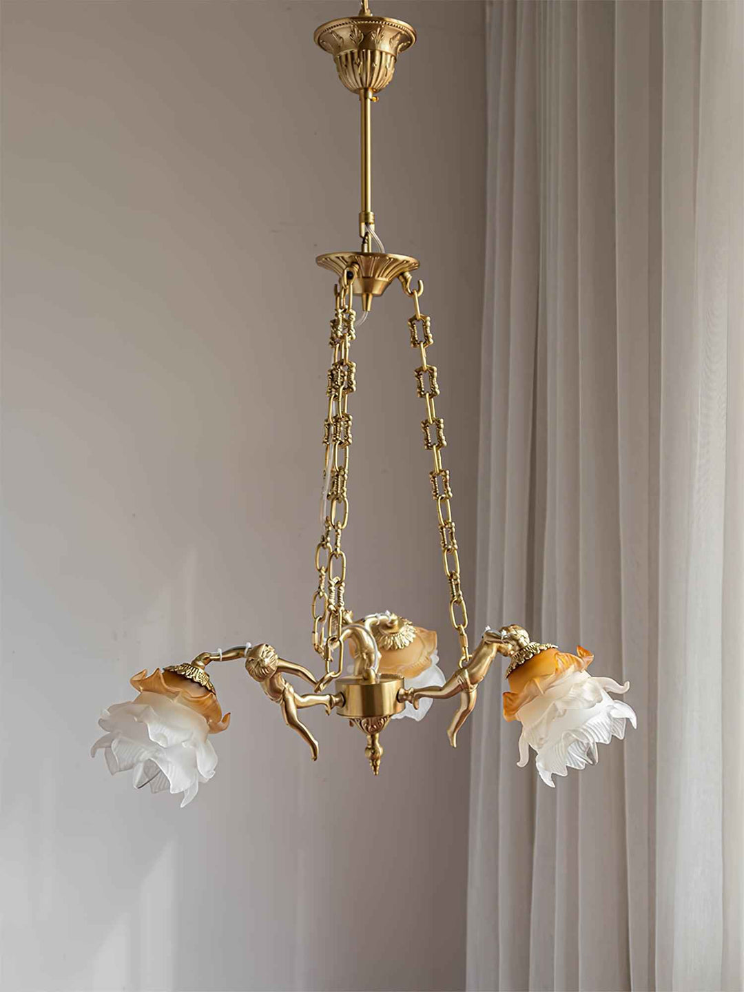 Lustra Lustre Laiton Suspension Florale Vintage - Neutralighting