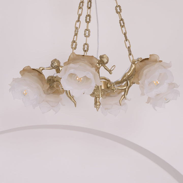 Lustra Lustre Laiton Suspension Florale Vintage - Neutralighting