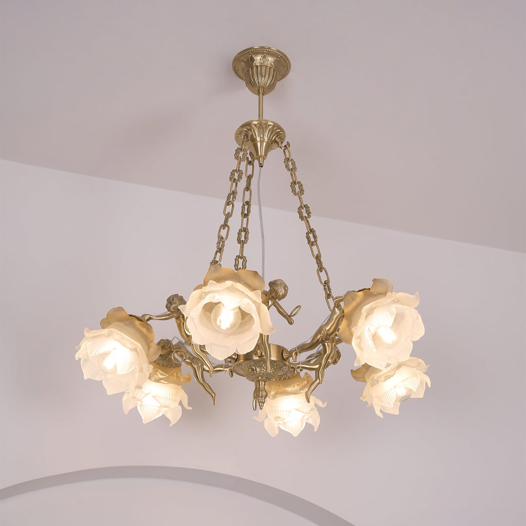 Lustra Lustre Laiton Suspension Florale Vintage - Neutralighting