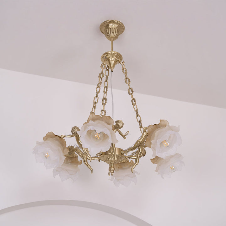 Lustra Lustre Laiton Suspension Florale Vintage - Neutralighting