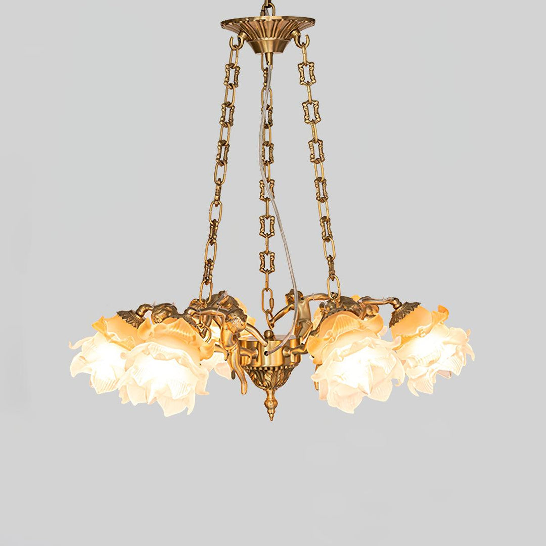 Lustra Lustre Laiton Suspension Florale Vintage - Neutralighting