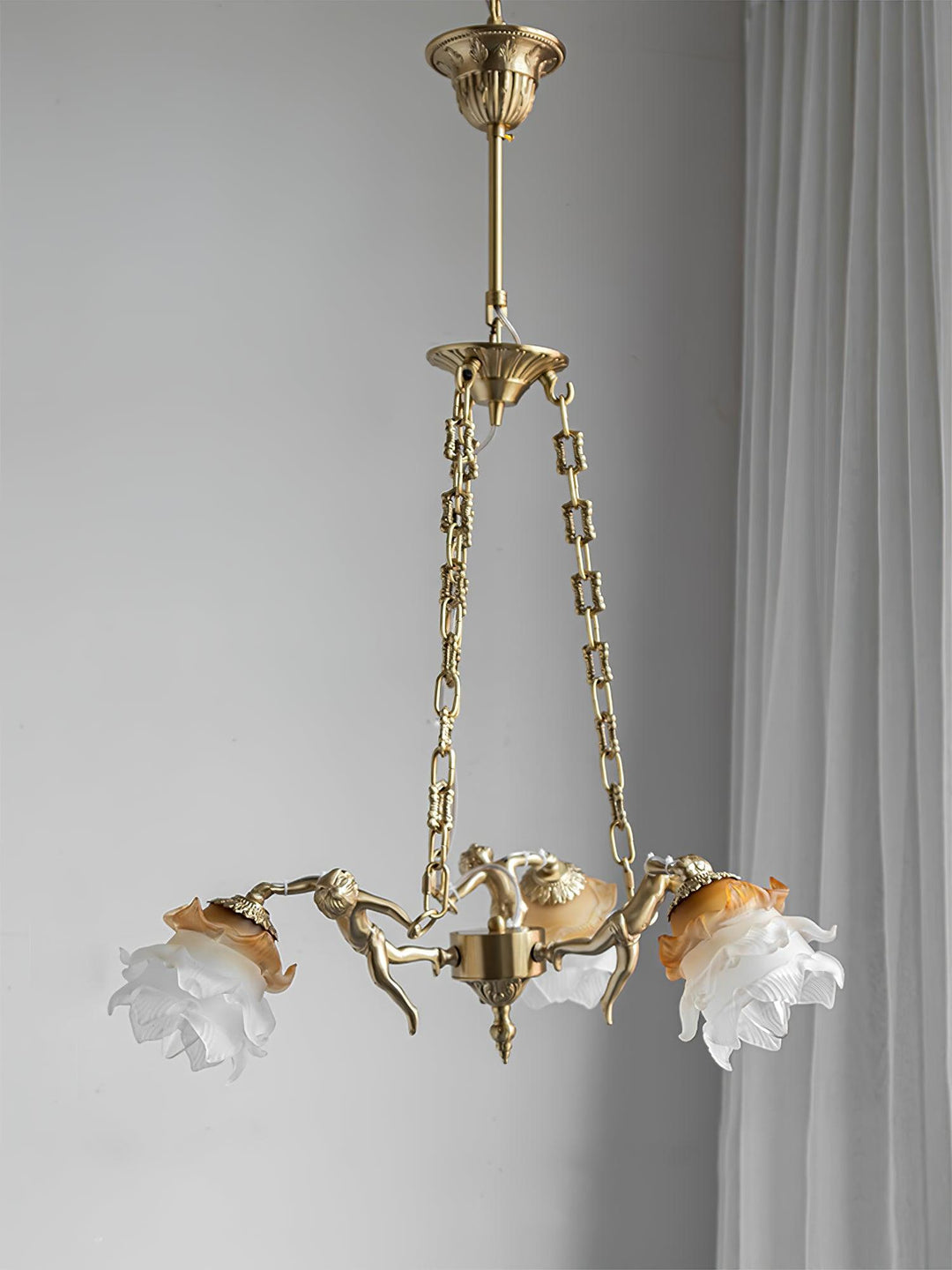 Lustra Lustre Laiton Suspension Florale Vintage - Neutralighting