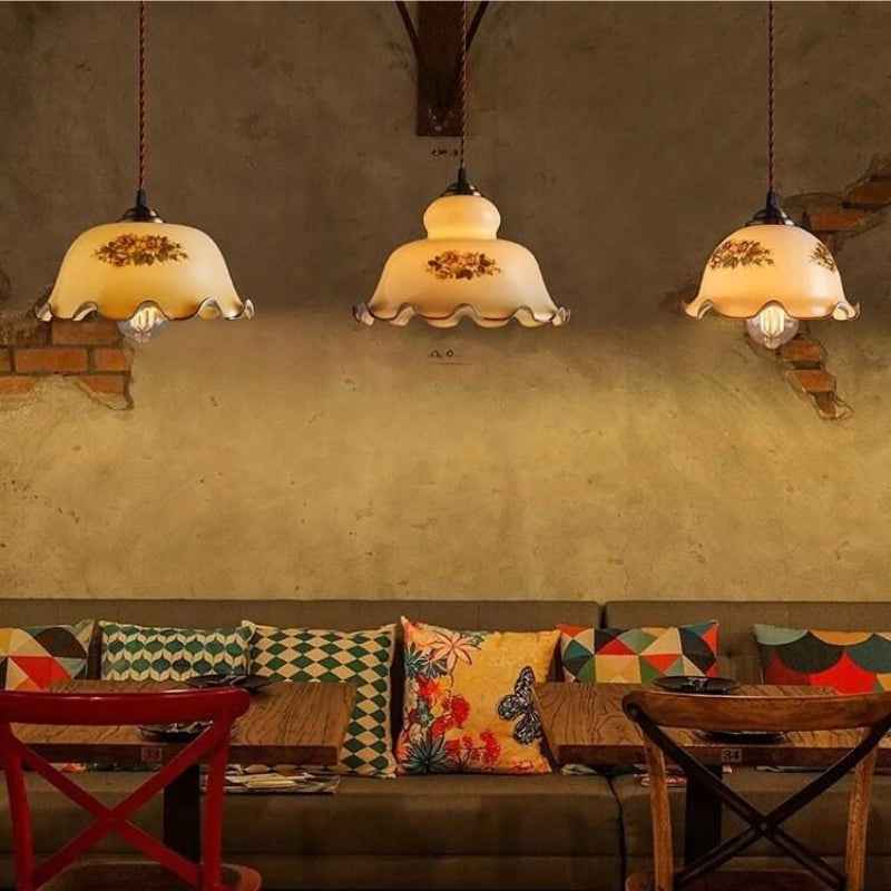 Valentina Moderne Fleurs Métal/Verre Suspension Salle d&