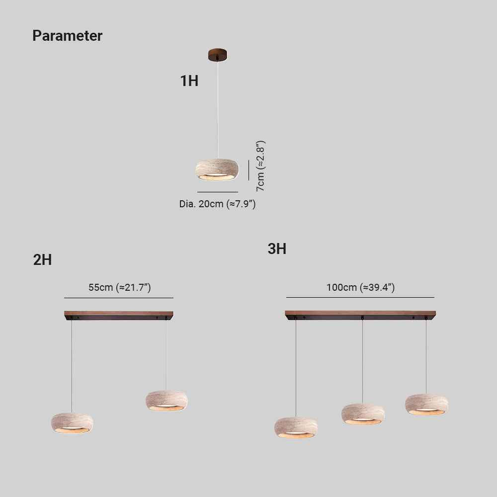 Tova Suspensions en Travertin en Forme de Donut - Neutralighting