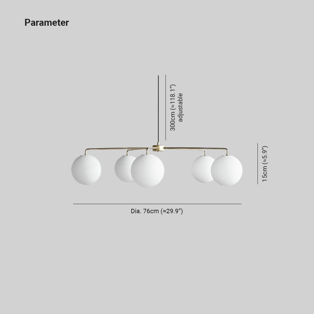 Valentina Minimaliste LED Bulle Verre Métal Lustre Salon - Neutralighting