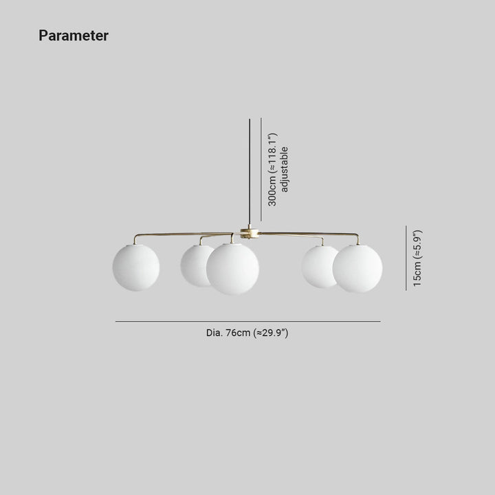 Valentina Minimaliste LED Bulle Verre Métal Lustre Salon - Neutralighting