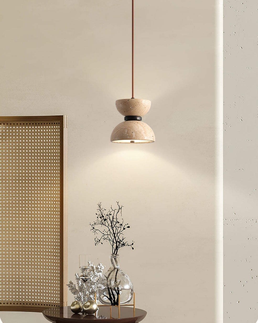 Tersus Suspension Hourglass en Travertin - Neutralighting