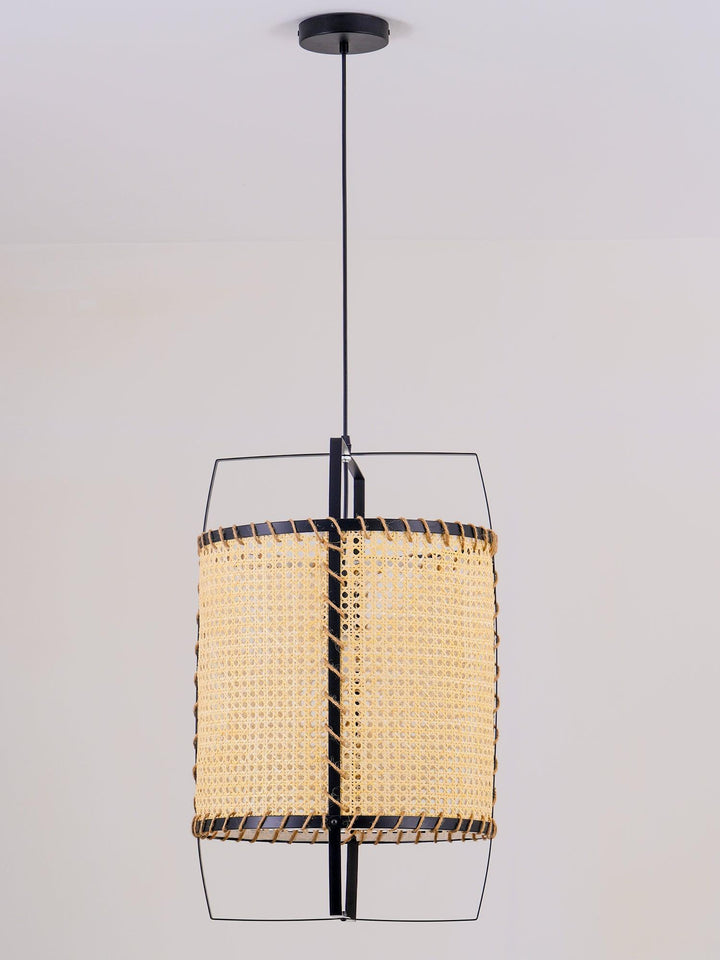Solara PeSuspension Cadre en Rotin Canné Industriel - Neutralighting