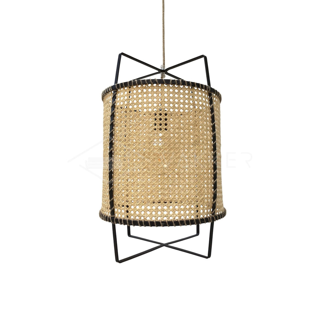 Solara PeSuspension Cadre en Rotin Canné Industriel - Neutralighting