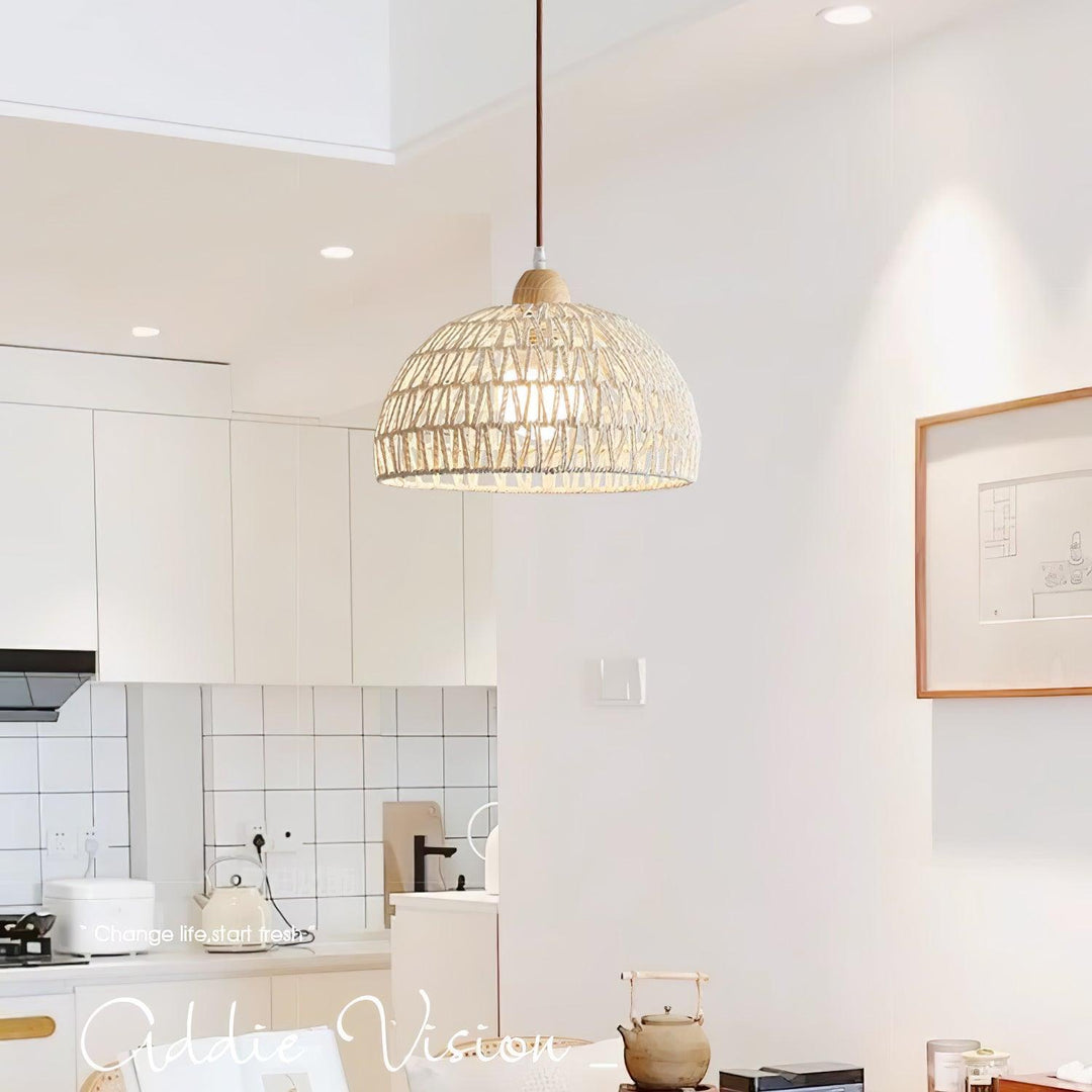 Calyran Lampe Pendante en Rotin et Bois - Neutralighting